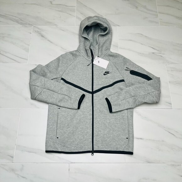 Nike Men's Tech Fleece 'Heather Gray' HV0949-063 Jacket Multi Size - Picture 1 of 6